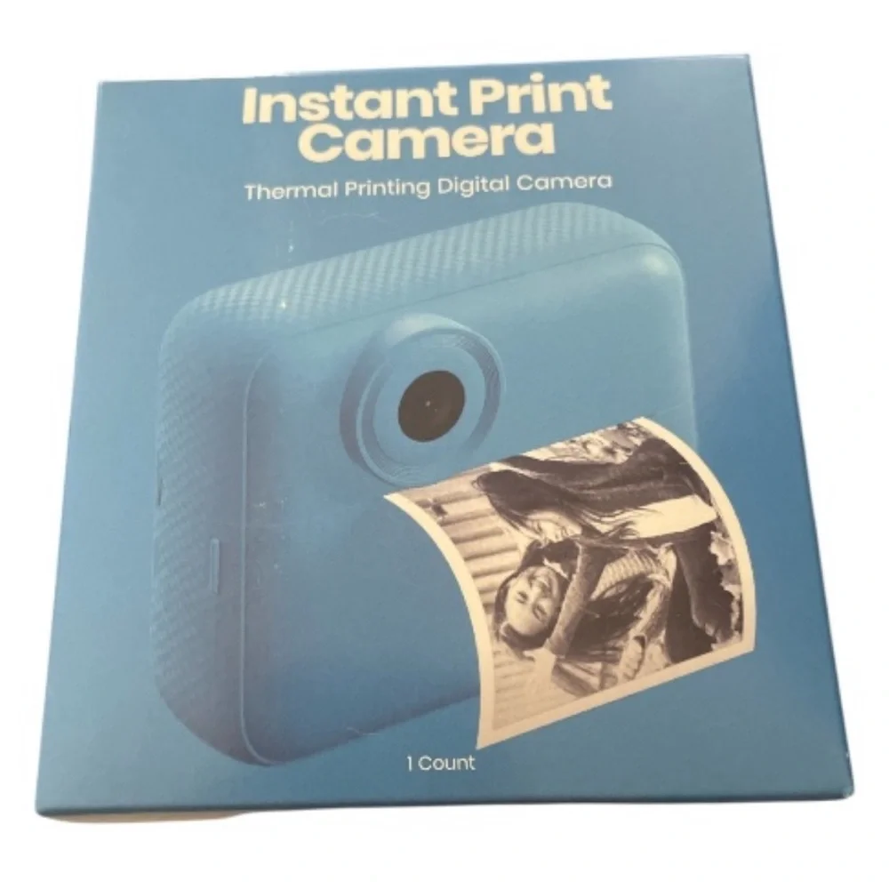 Blue Instant Print Camera